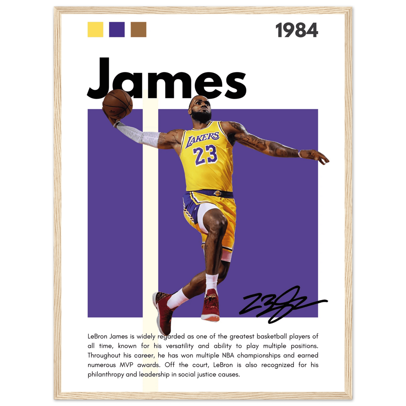 LeBron James Lakers Championship Vintage Art Print - Vibrantwalls