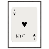 Lucky Ace of Hearts Framed Poster Art - Playful Poker Card Print in Eco-Friendly Wood Frame - Vibrantwalls