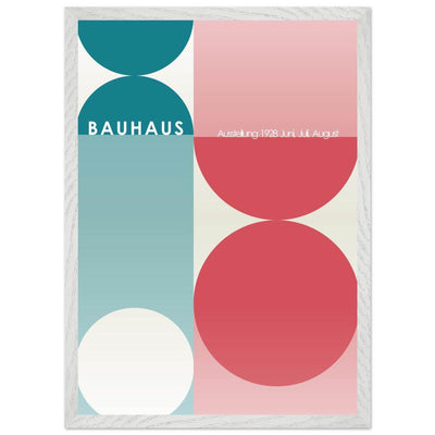 Bauhaus Retro Art Print in Teal and Coral for Unique Retro Decor - Vibrantwalls