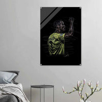 Ronaldo Abstract Sketch Acrylic Print – Modern Vibrant Sports Wall Art in Various Sizes - Vibrantwalls