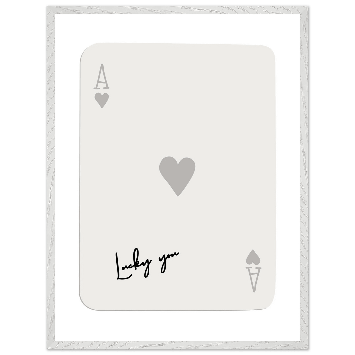 Lucky You Ace of Hearts Poker Card Print - Framed Eco-Friendly Wood Poster Art for Game Lovers - Vibrantwalls