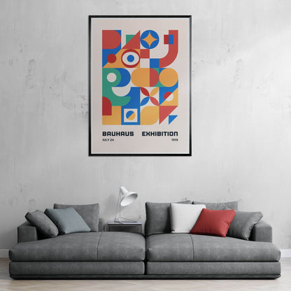Bauhaus Exhibition 1919 Vibrant Geometric Movement Design Wall Art - Vibrantwalls
