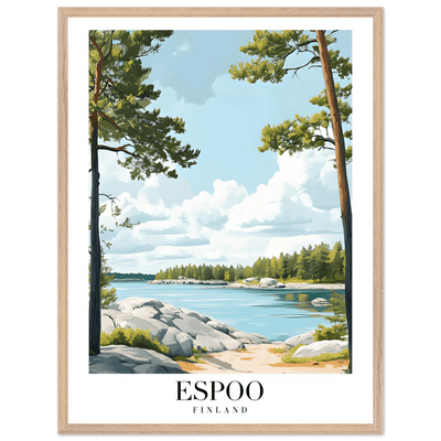 Espoo Finland Framed Poster – Serene Nordic Landscape Wall Art with Wooden Frame - Vibrantwalls