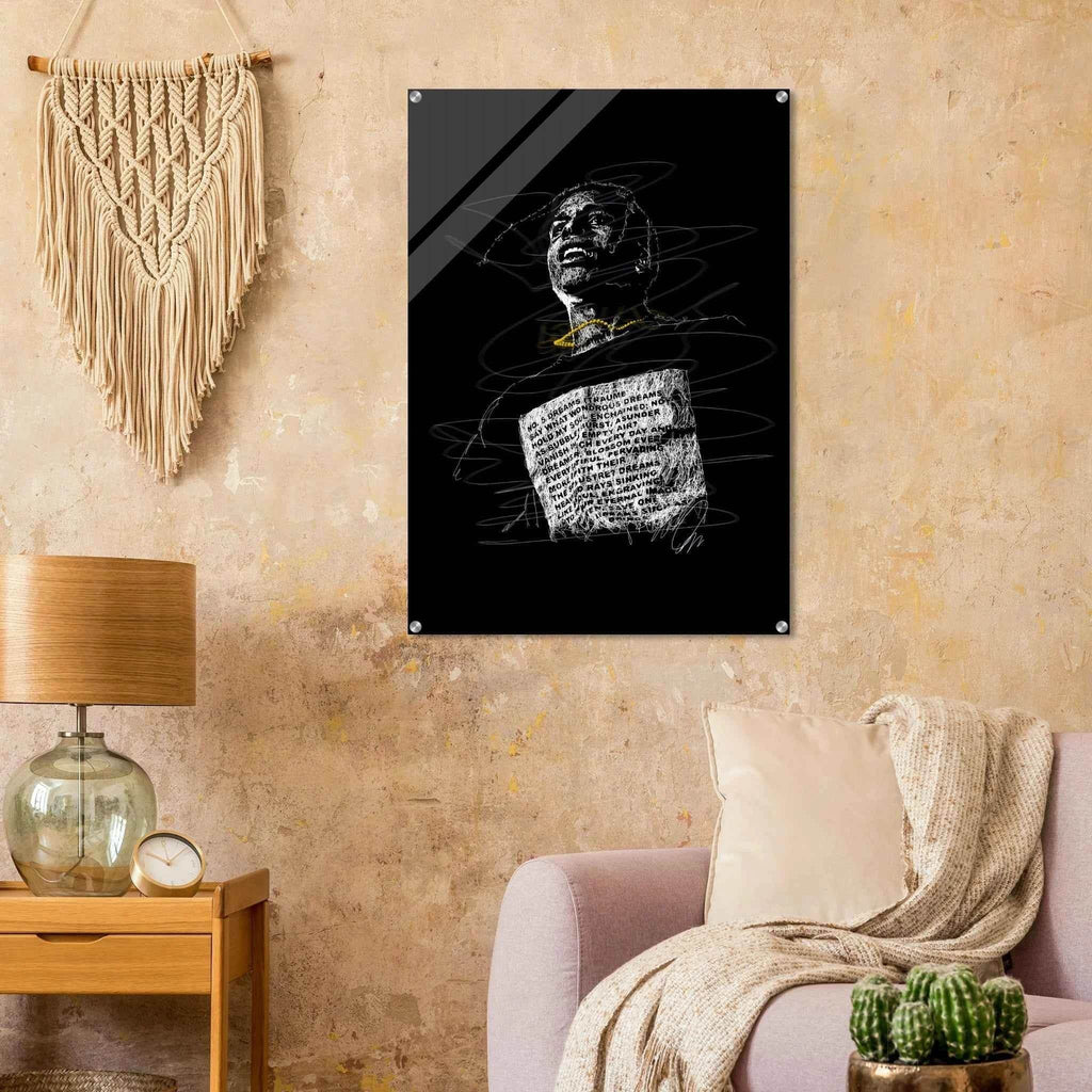 A$AP Rocky Acrylic Print - Unique Scribble Art for Stunning Wall Decor - Vibrantwalls
