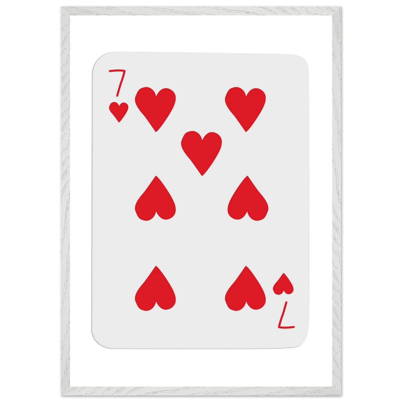 Lucky 7 of Hearts Poker Card Print - Mounted Framed Wall Art, Eco-Friendly Wood Frame & Multiple Sizes - Vibrantwalls