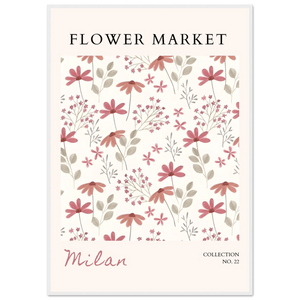Milan Flower Market Framed Poster – Blush & Sage Floral Art Print | Ready-to-Hang Wall Decor - Vibrantwalls