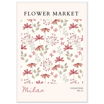 Milan Flower Market Framed Poster – Blush & Sage Floral Art Print | Ready-to-Hang Wall Decor - Vibrantwalls