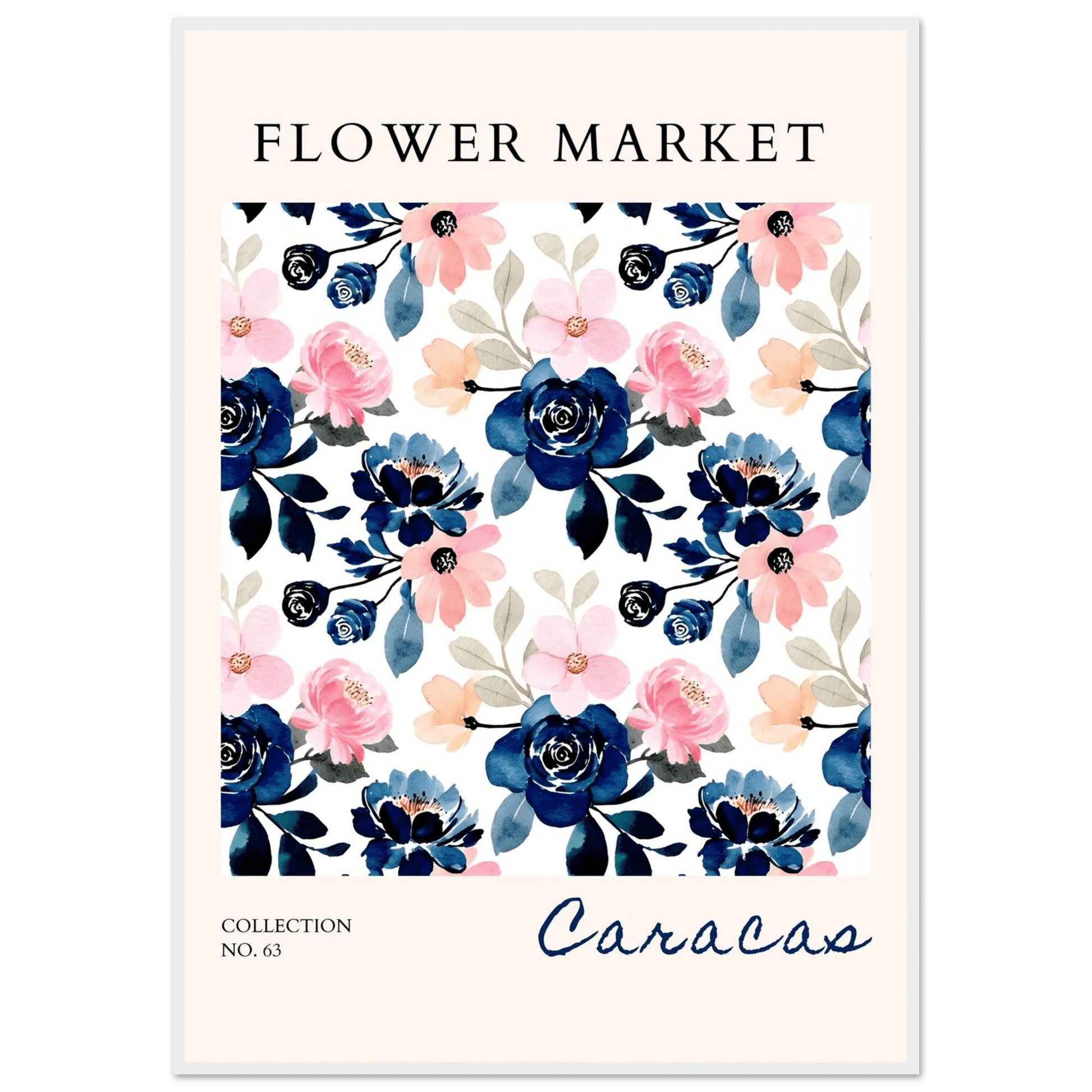Flower Market Collection No. 63 Framed Poster – Vibrant Watercolor Botanicals | Ready-to-Hang Floral Art - Vibrantwalls