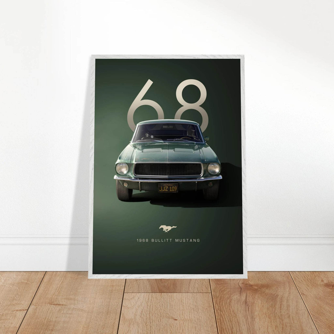 1968 Bullitt Mustang GT - 50th Anniversary Framed Poster | Iconic Automotive Art, Ready-to-Hang - Vibrantwalls
