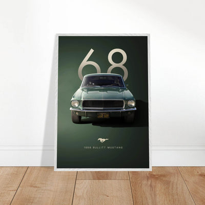 1968 Bullitt Mustang GT - 50th Anniversary Framed Poster | Iconic Automotive Art, Ready-to-Hang - Vibrantwalls