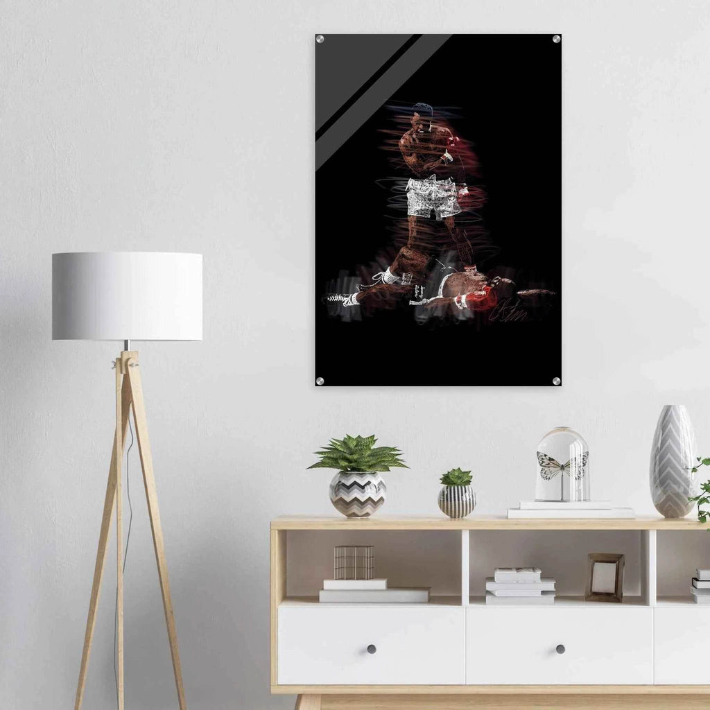 Muhammad Ali K.O. Acrylic Print – Dynamic, Iconic, Modern Sports Wall Art - Vibrantwalls