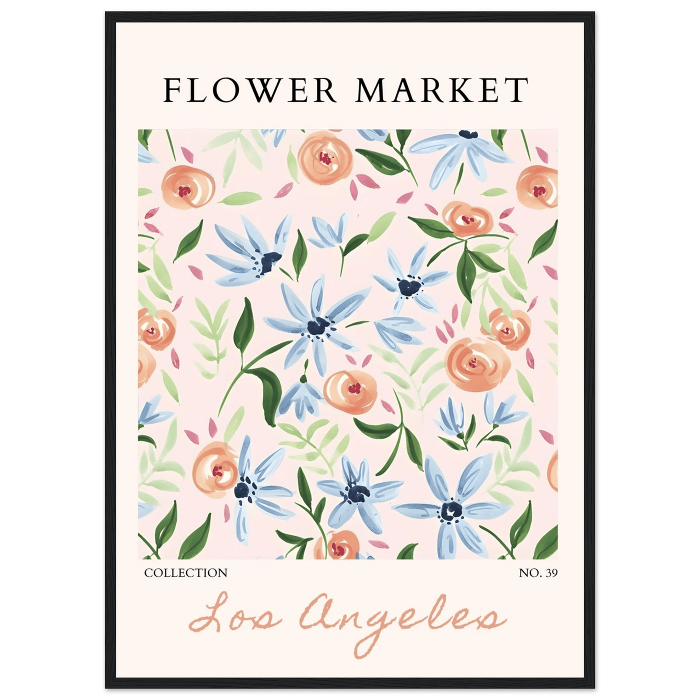 Abstract Floral Framed Poster – Pastel Blossom & Leaf Art Prints | Ready-to-Hang Wall Decor - Vibrantwalls