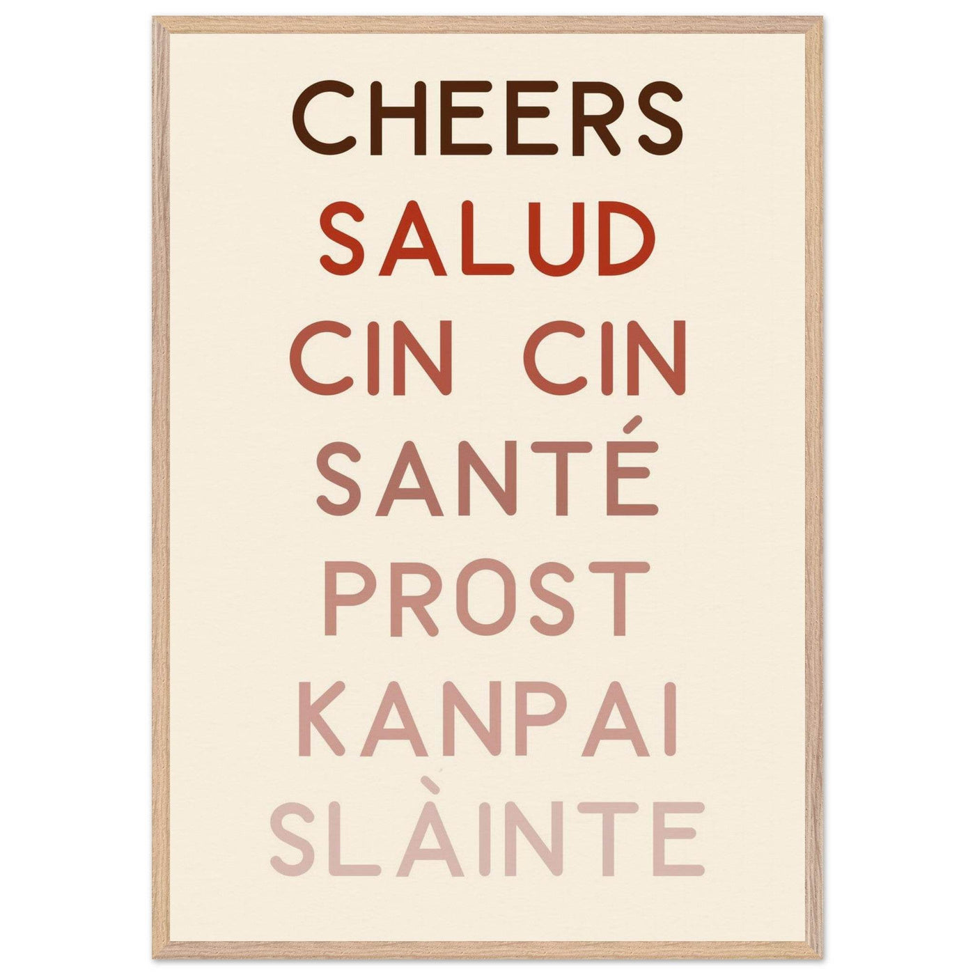 Cheers Poster | Multi-Language Toast - Vibrantwalls