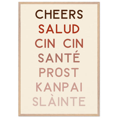 Cheers Poster | Multi-Language Toast - Vibrantwalls