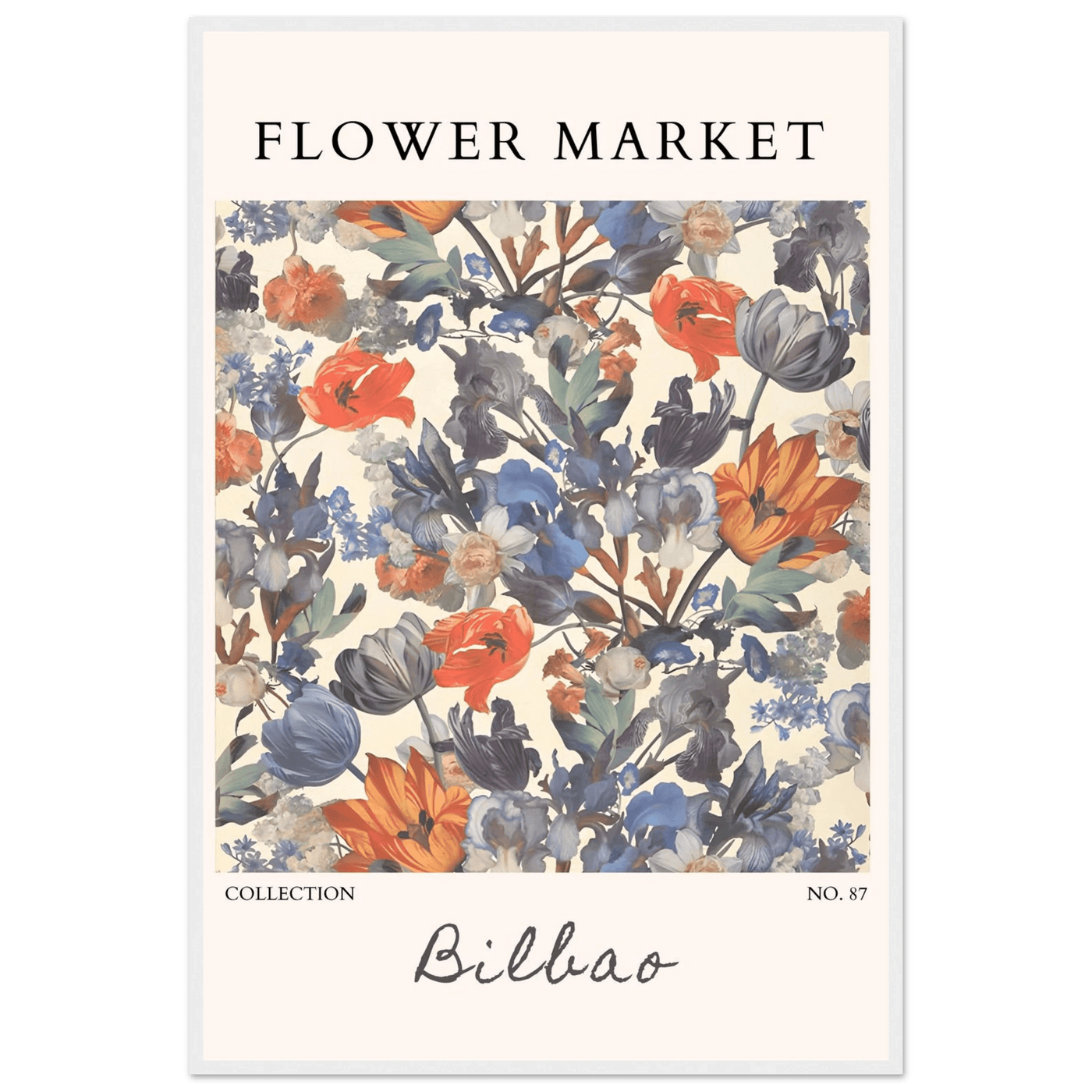Flower Market Bilbao Print – Elegant Floral Framed Poster | Vibrant Nature & Botanical Art, Ready-to-Hang - Vibrantwalls