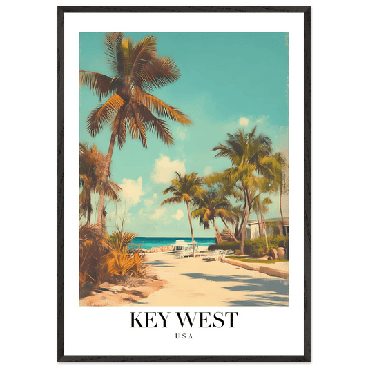 Key West USA Tropical Island Vintage Travel Poster - Wall Art - Vibrantwalls