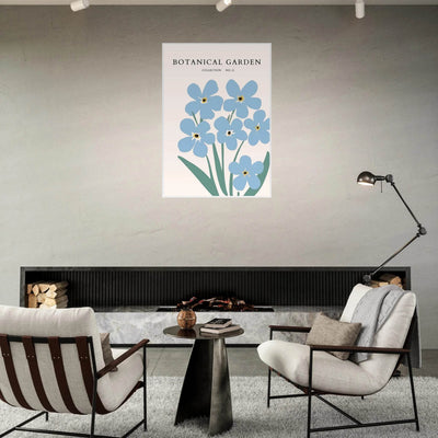 Botanical Garden Forget-Me-Nots Framed Poster - Soft Blue Floral Art Print | Ready-to-Hang Wall Decor - Vibrantwalls