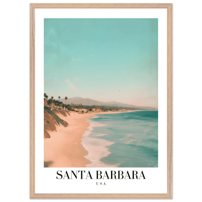 Santa Barbara USA Framed Poster – Pastel Beach Travel Wall Art in Your Choice of Frame - Vibrantwalls