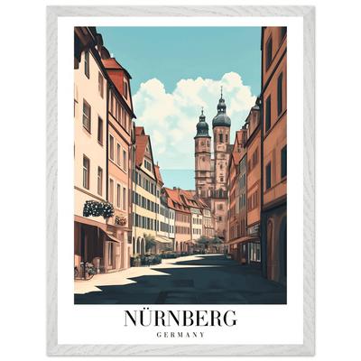 Nürnberg Germany Framed Poster – Vintage European Street Scene Wall Art with Wooden Frame - Vibrantwalls