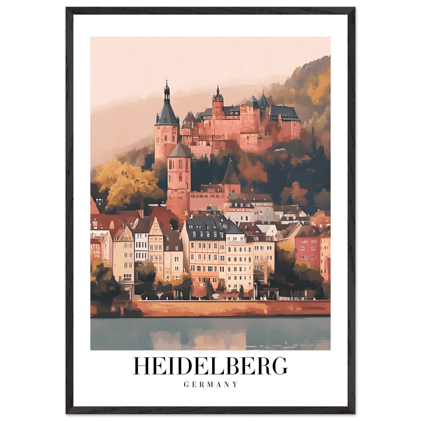Heidelberg Germany Framed Poster – Vintage Travel Wall Art in Warm Autumn Hues - Vibrantwalls