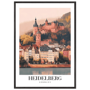 Heidelberg Germany Framed Poster – Vintage Travel Wall Art in Warm Autumn Hues - Vibrantwalls