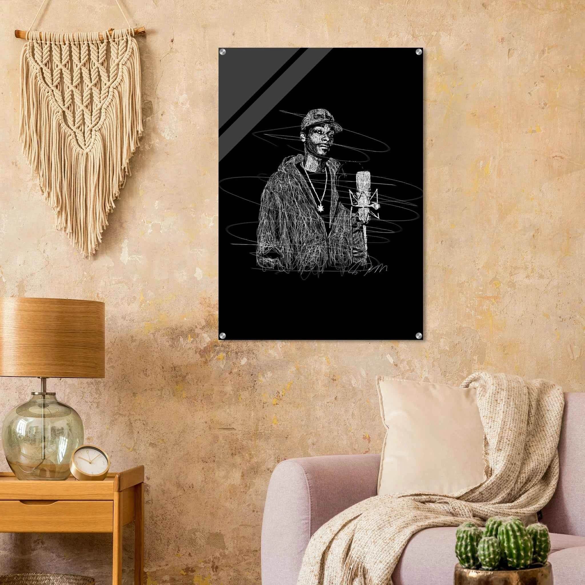 Snoop Dogg 'Scribble' Acrylic Print – Iconic, Modern Hip-Hop Wall Art - Vibrantwalls