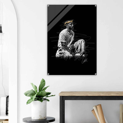 Notorious King Scribble Art Acrylic Print – Vibrant Modern Wall Art in Various Sizes - Vibrantwalls