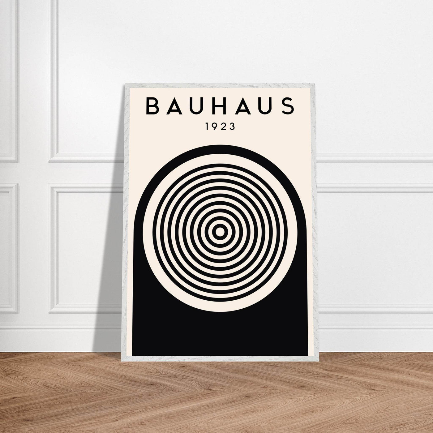 Bauhaus Black and White Art - Concentric Circle Design - Vibrantwalls