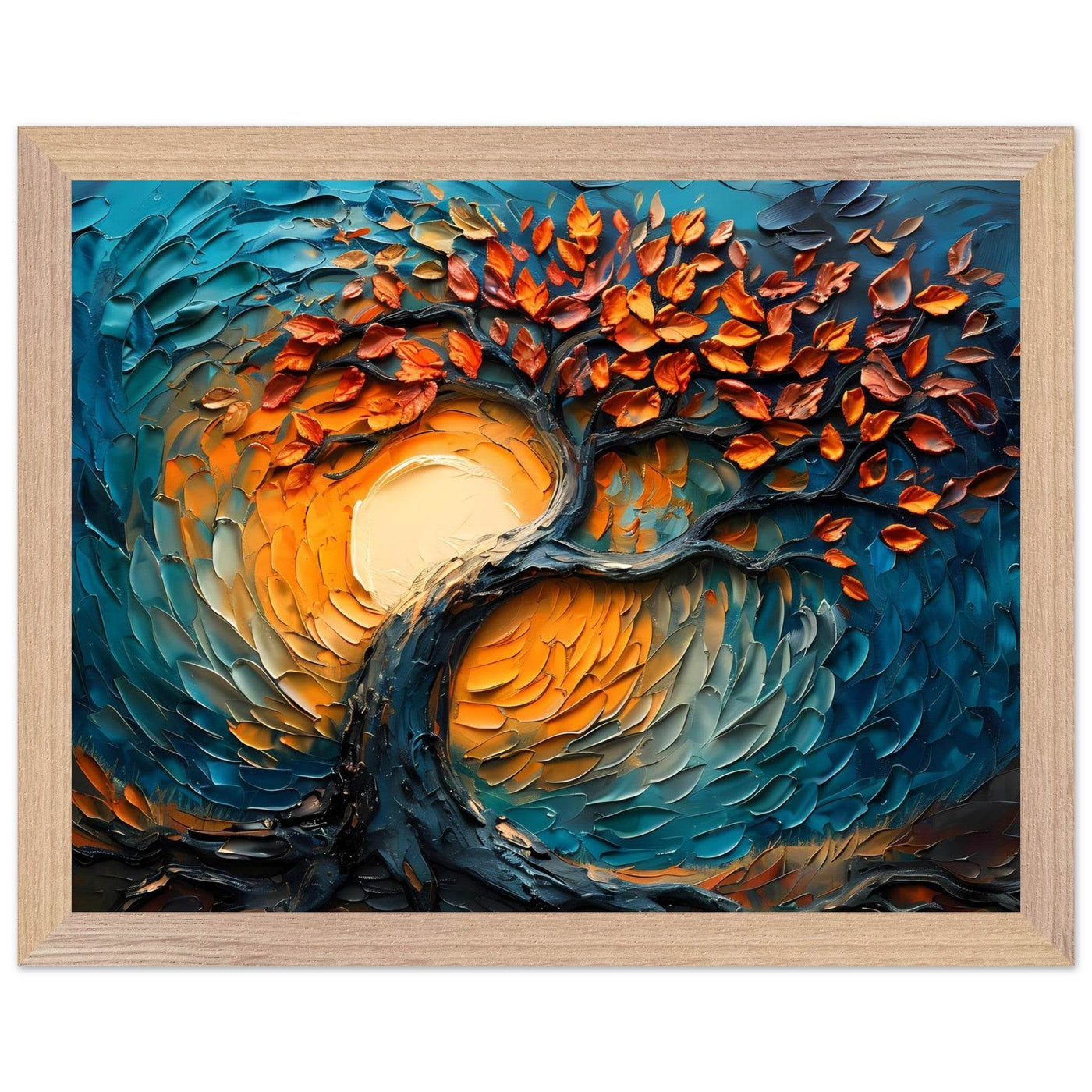 Palette Knife Tree of Life Framed - Vibrantwalls