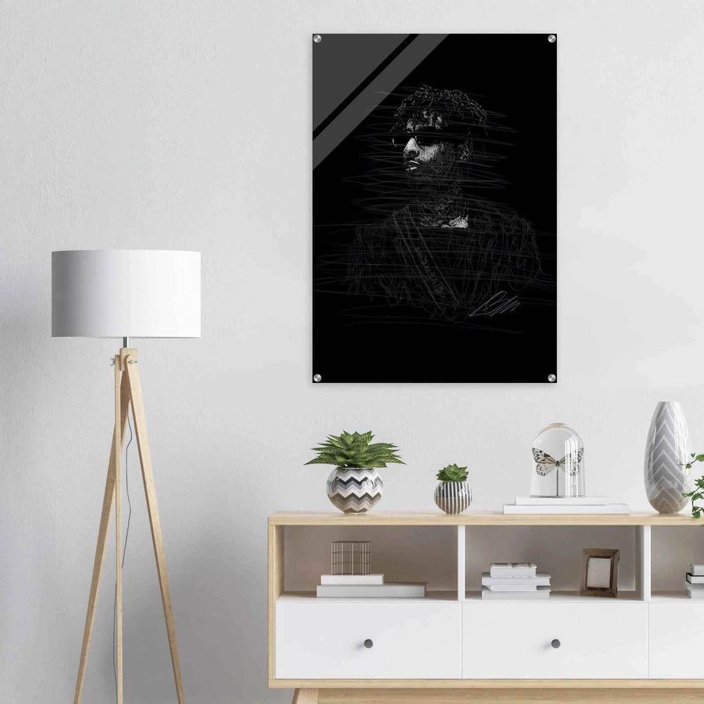 The Rapper Scribble Art Acrylic Print – Abstract, Dynamic, Modern Wall Decor in Various Sizes - Vibrantwalls