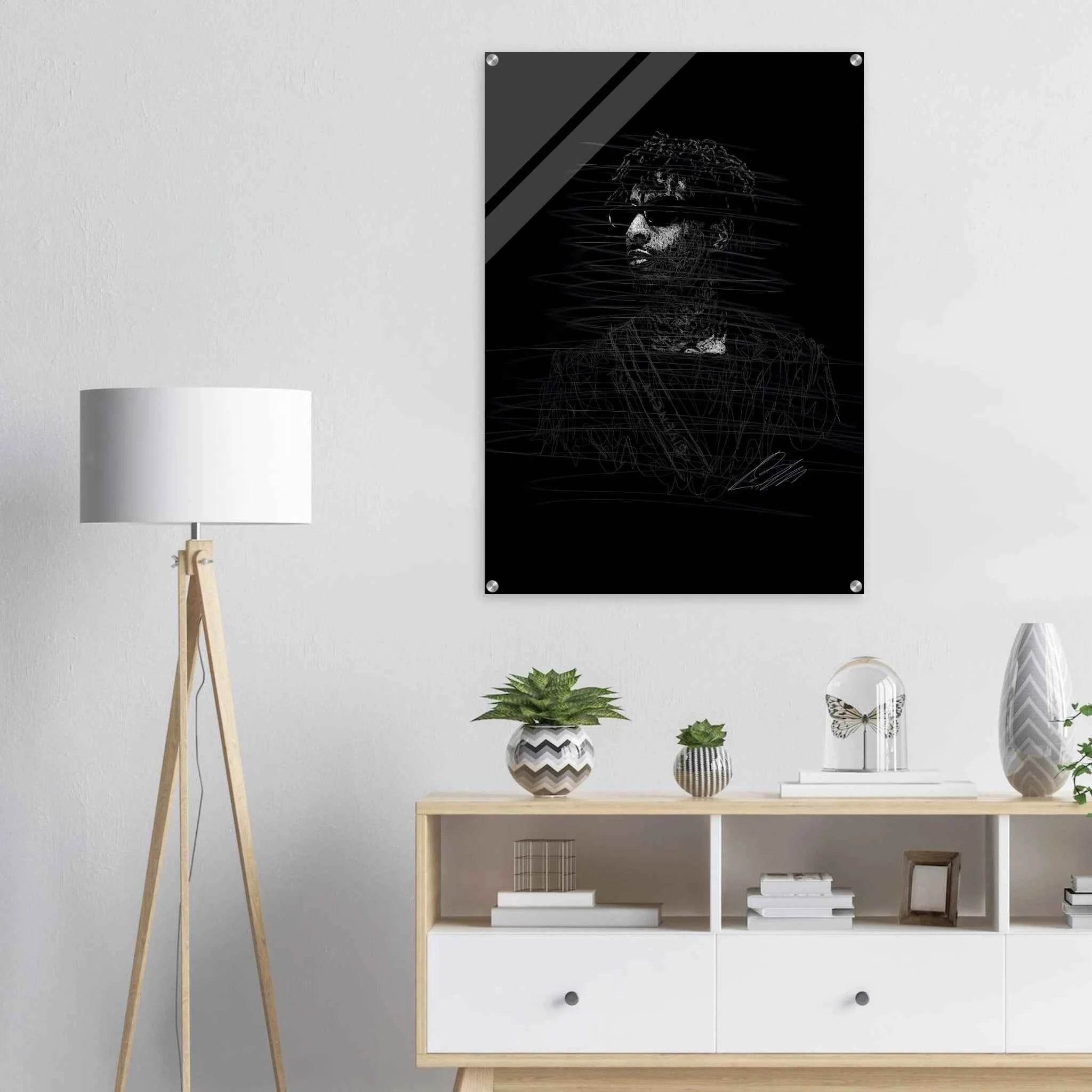 The Rapper Scribble Art Acrylic Print – Abstract, Dynamic, Modern Wall Decor in Various Sizes - Vibrantwalls