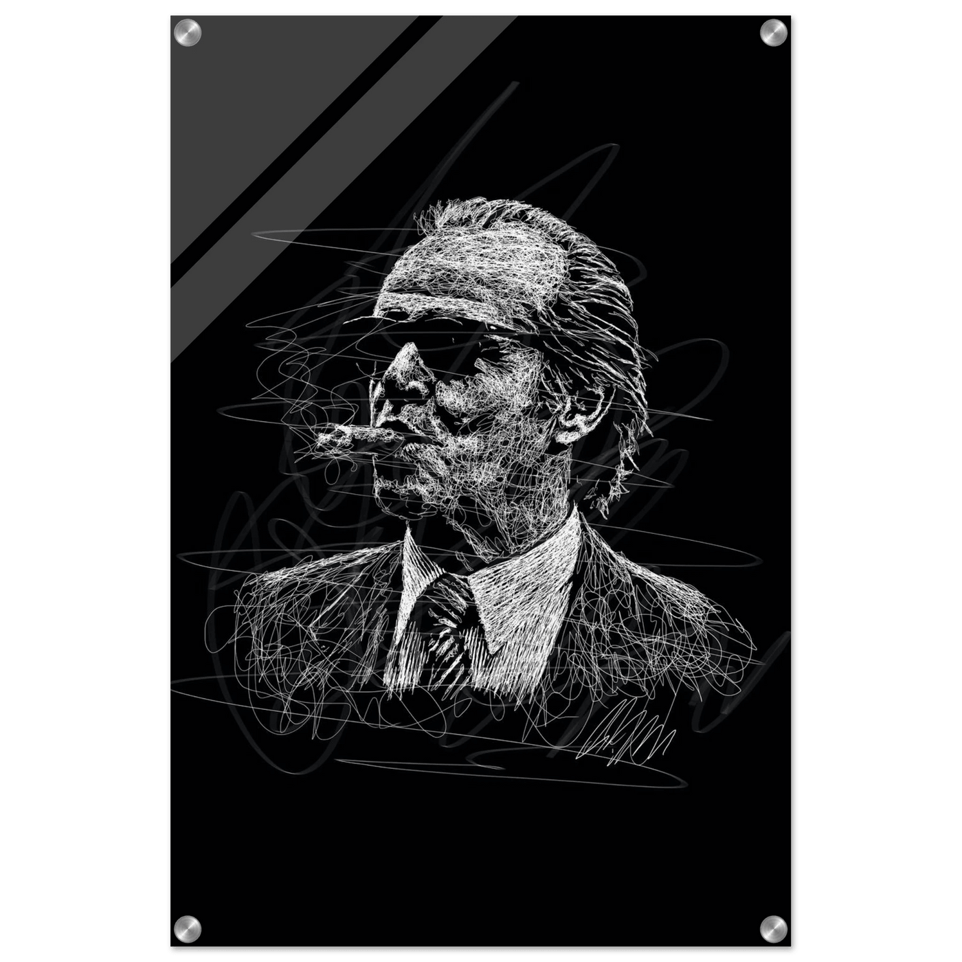 Iconic Al Pacino 'Scarface' Scribble Art Acrylic Print – Vibrant, Modern, Durable Wall Decor - Vibrantwalls