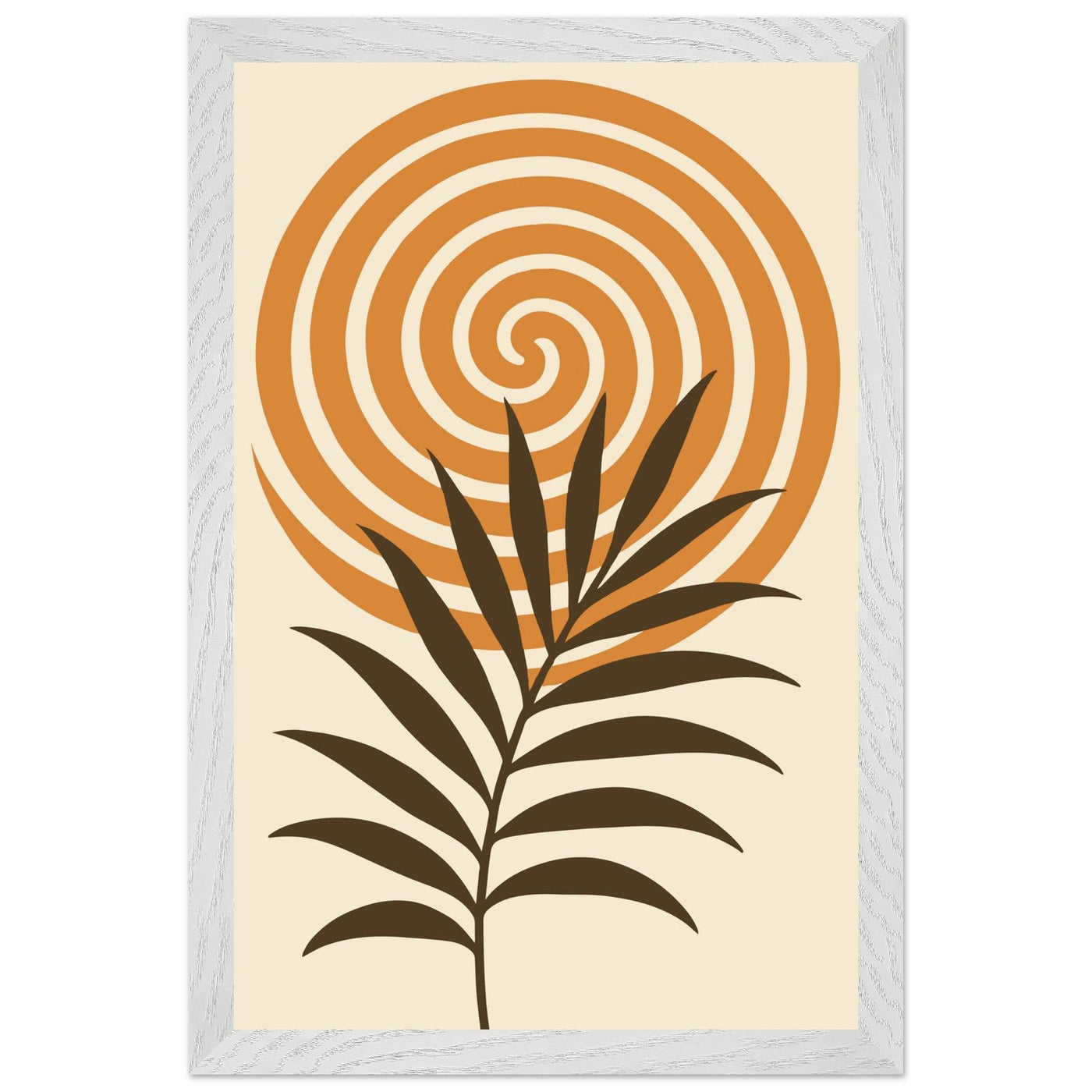 Abstract Palm Leaf & Swirl - Vibrantwalls