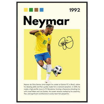 Neymar Jr. Brazilian Football Legend Framed Poster – Vibrant Pop Art Football Print 70x100 cm 28x40″ Black frame Vibrantwalls