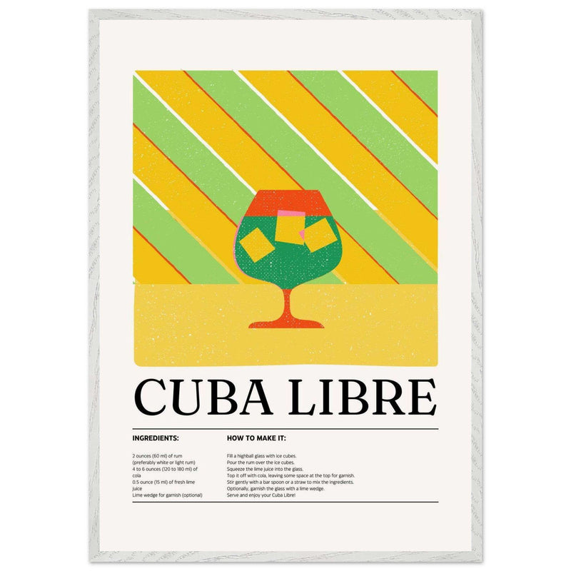 Cuba Libre Cocktail Recipe Wall Art - Vibrantwalls