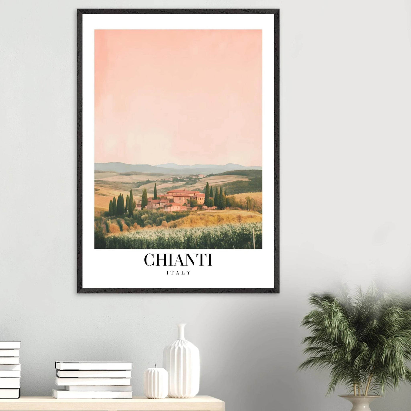 Chianti, Italy Framed Poster – Vintage Tuscan Countryside Wall Art with Customizable Wooden Frame - Vibrantwalls