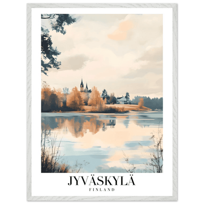 Jyväskylä Finland Framed Poster – Serene Lakeside Wall Art with Vintage-Inspired Charm & Wooden Frame - Vibrantwalls