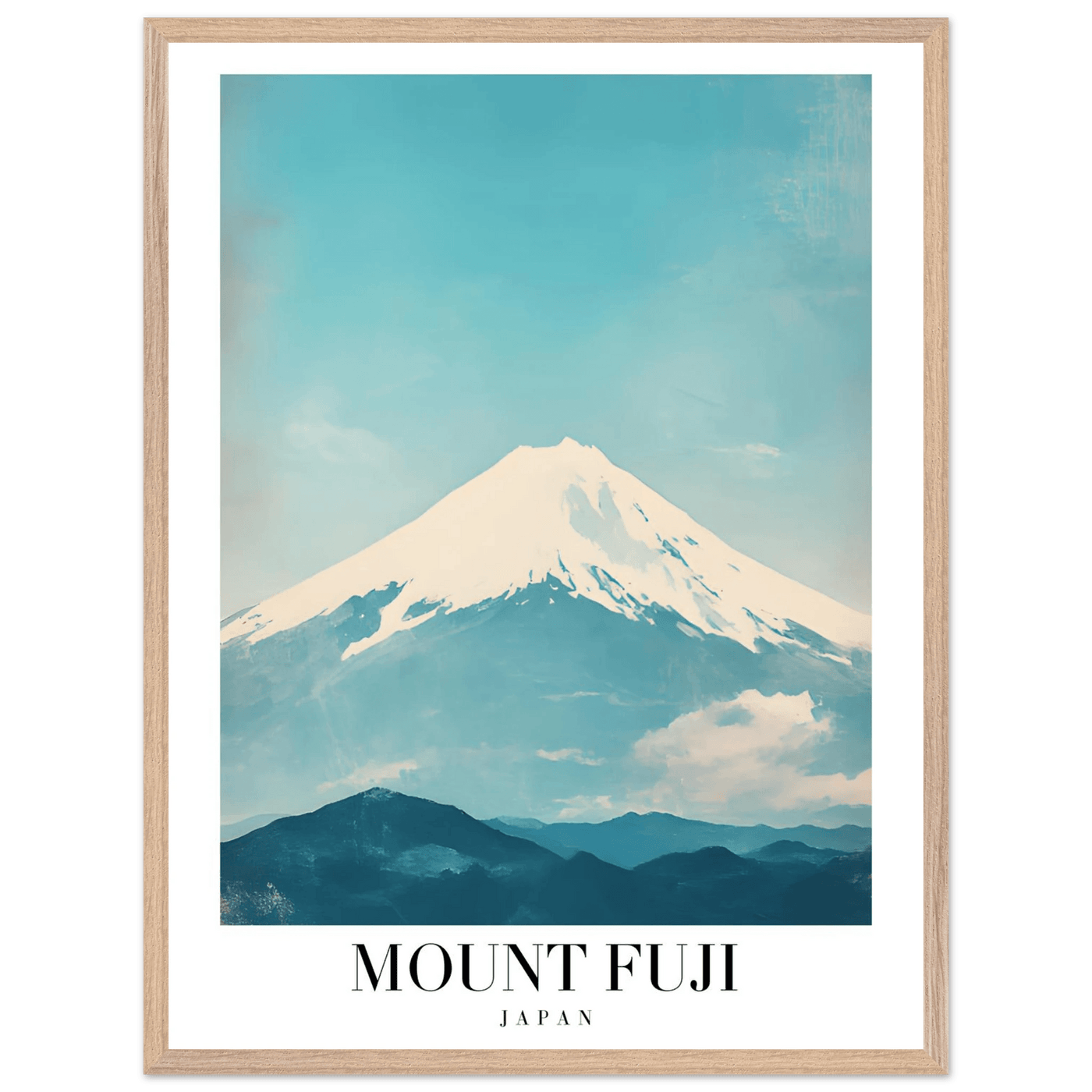 Mount Fuji Japan Framed Poster – Serene Vintage Travel Wall Art with Wooden Frame - Vibrantwalls