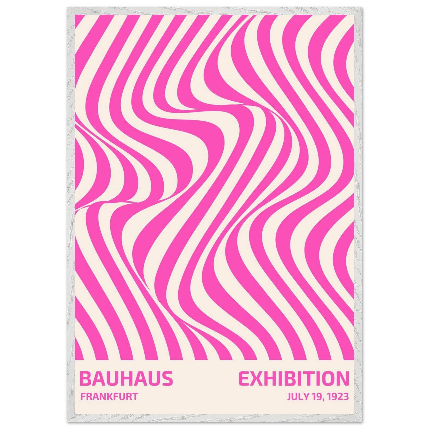 Bauhaus Pink Stripe Abstract Art Print – Modern Minimalist Framed Poster in Multiple Sizes - Vibrantwalls