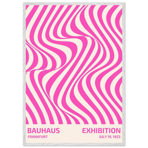 Bauhaus Pink Stripe Abstract Art Print – Modern Minimalist Framed Poster in Multiple Sizes - Vibrantwalls