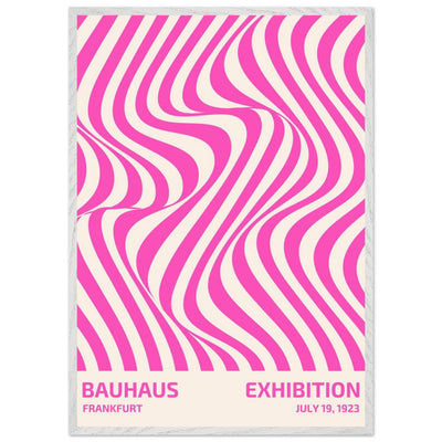 Bauhaus Pink Stripe Abstract Art Print – Modern Minimalist Framed Poster in Multiple Sizes - Vibrantwalls