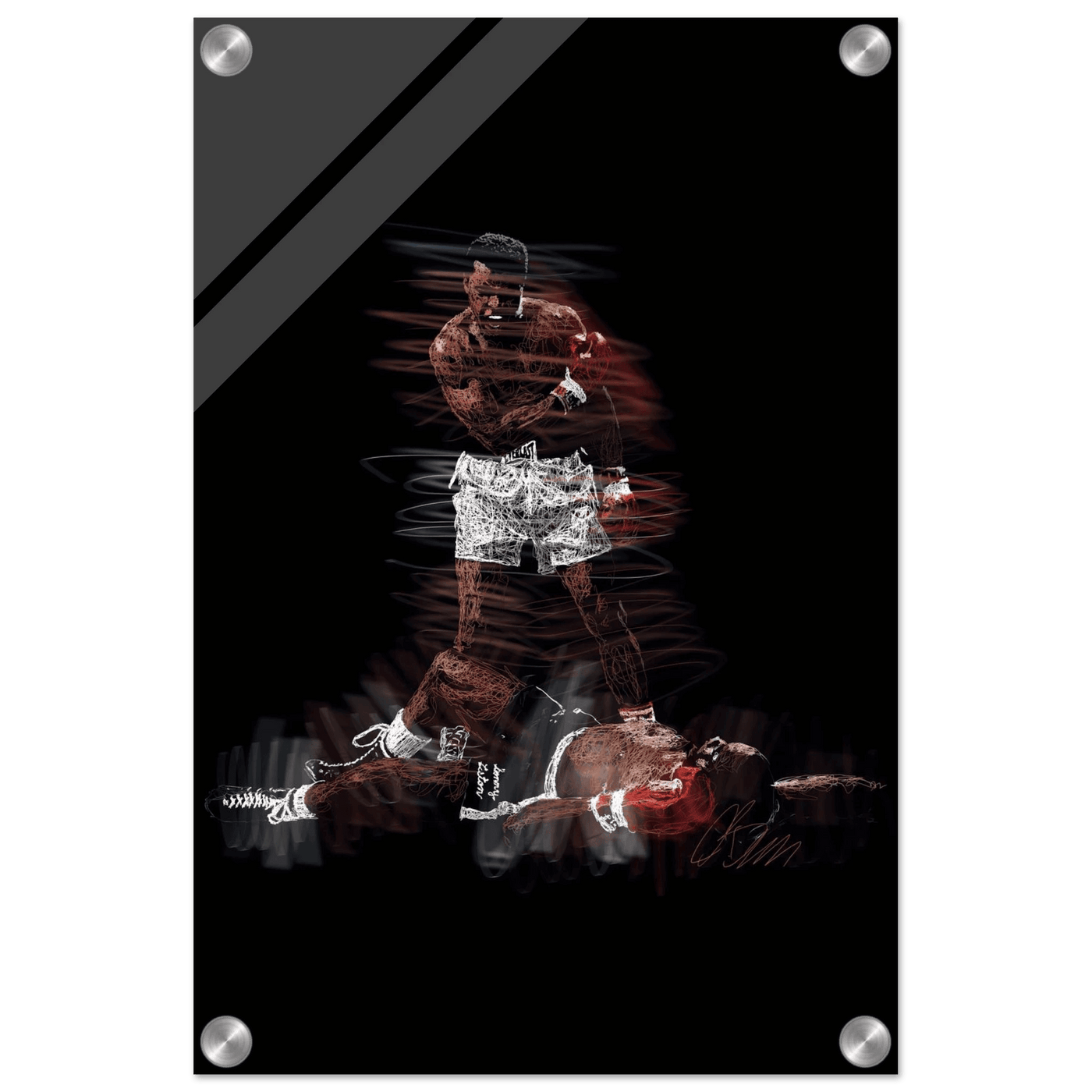 Muhammad Ali K.O. Acrylic Print – Dynamic, Iconic, Modern Sports Wall Art - Vibrantwalls