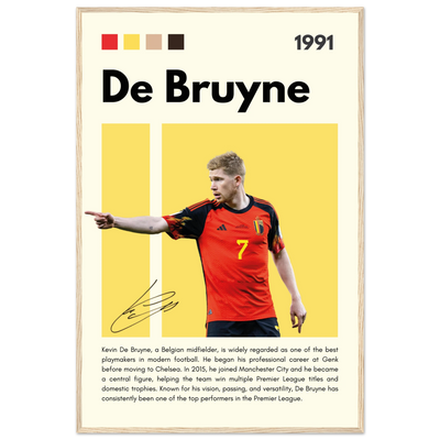 Kevin De Bruyne Football Legend Framed Poster – Vibrant Pop Art Print for Modern Fans 60x90 cm 24x36″ Wood frame Vibrantwalls