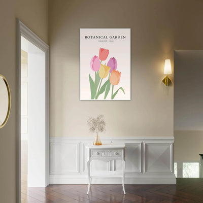 Botanical Garden Tulip Framed Poster – Pastel Bloom Art Print | Ready-to-Hang Floral Decor - Vibrantwalls