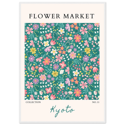 Kyoto Flower Market Framed Poster – Whimsical Floral Art Print for a Touch of Spring | Ready-to-Hang Decor - Vibrantwalls