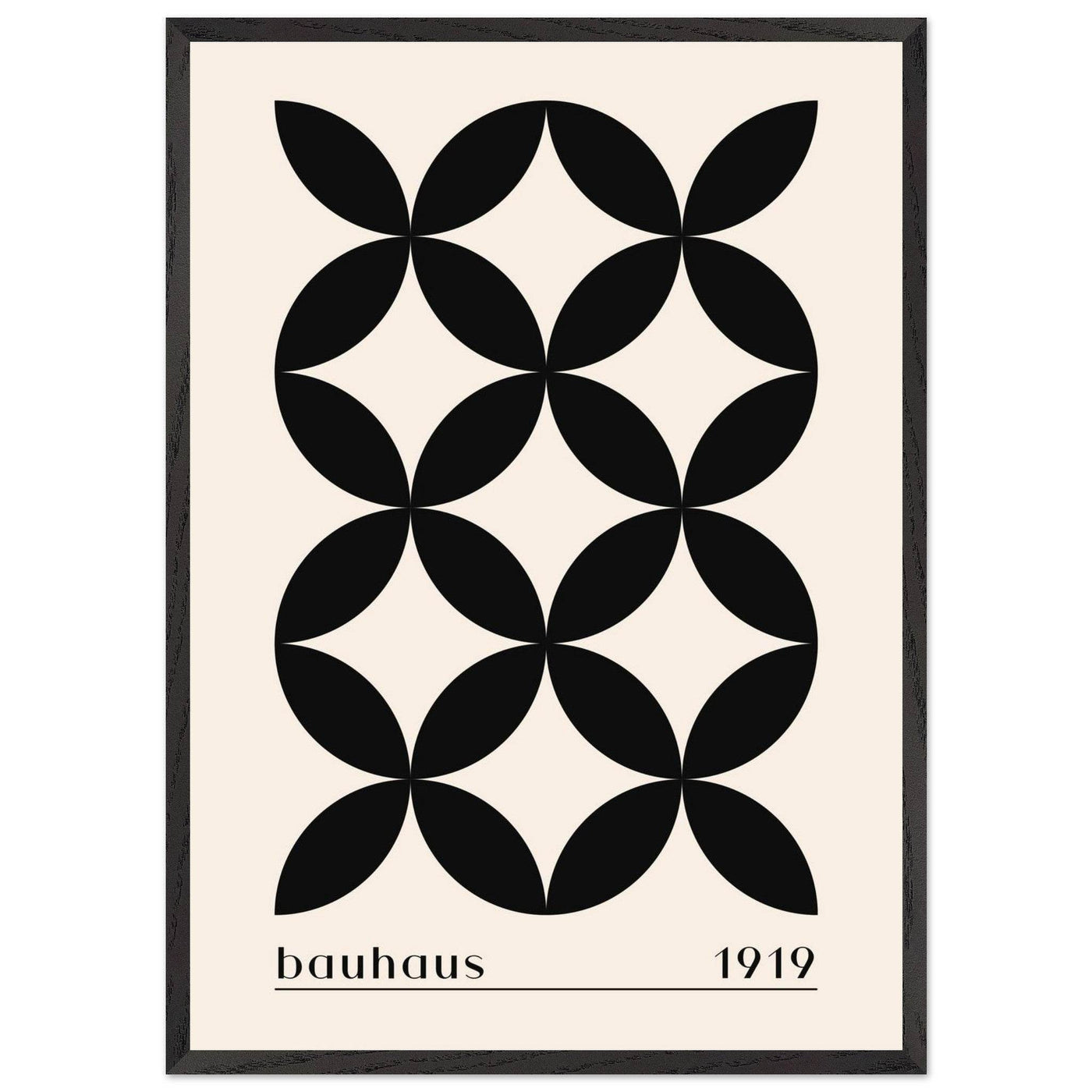 Bauhaus 1919 Black & Beige Circles - Vibrantwalls