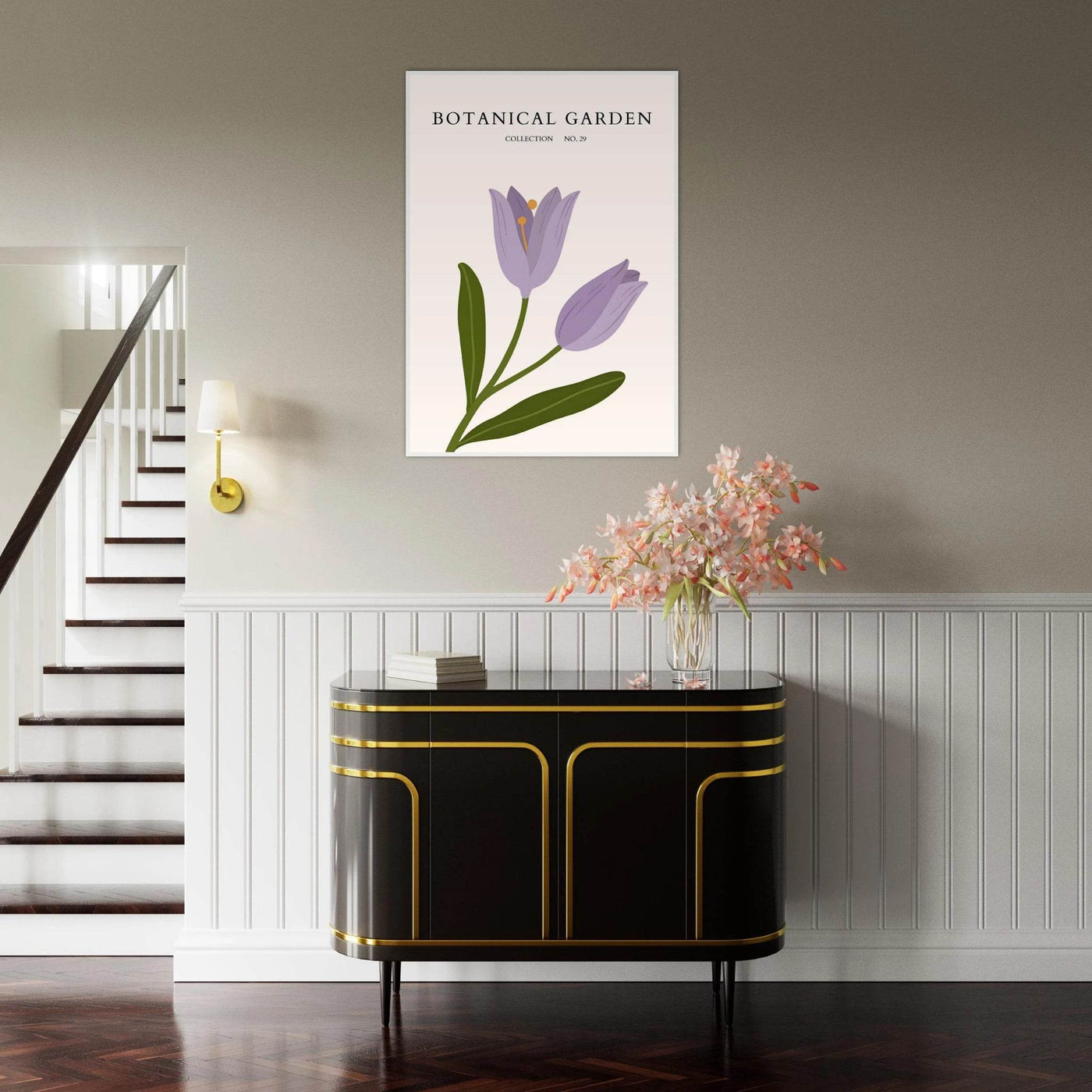 Botanical Garden Lavender Bloom Minimalist Framed Art - Vibrantwalls