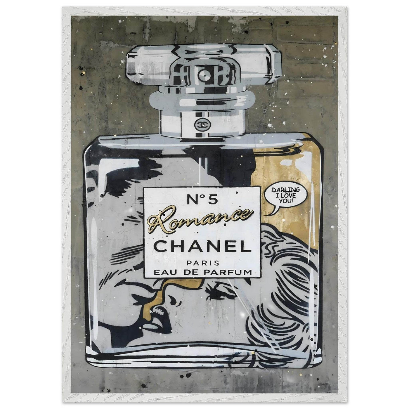 Chanel No. 5 Pop Art Print: Iconic Perfume Art with a Comic Twist, Framed in Your Choice of Style - Vibrantwalls