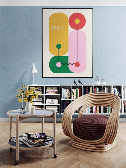 Bauhaus Colorful Geometric Movement Style Design Poster Wall Art - Vibrantwalls