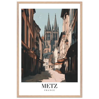 Metz France Framed Poster – Vintage European Cityscape Wall Art with Customizable Wooden Frame - Vibrantwalls